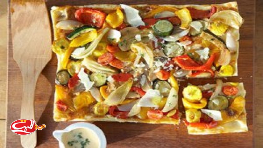پیتزا سبزیجات ترش با کدو