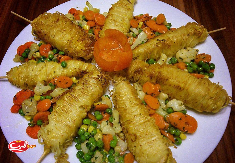 نودلیت سرخ کرده با مرغ و سبزیجات